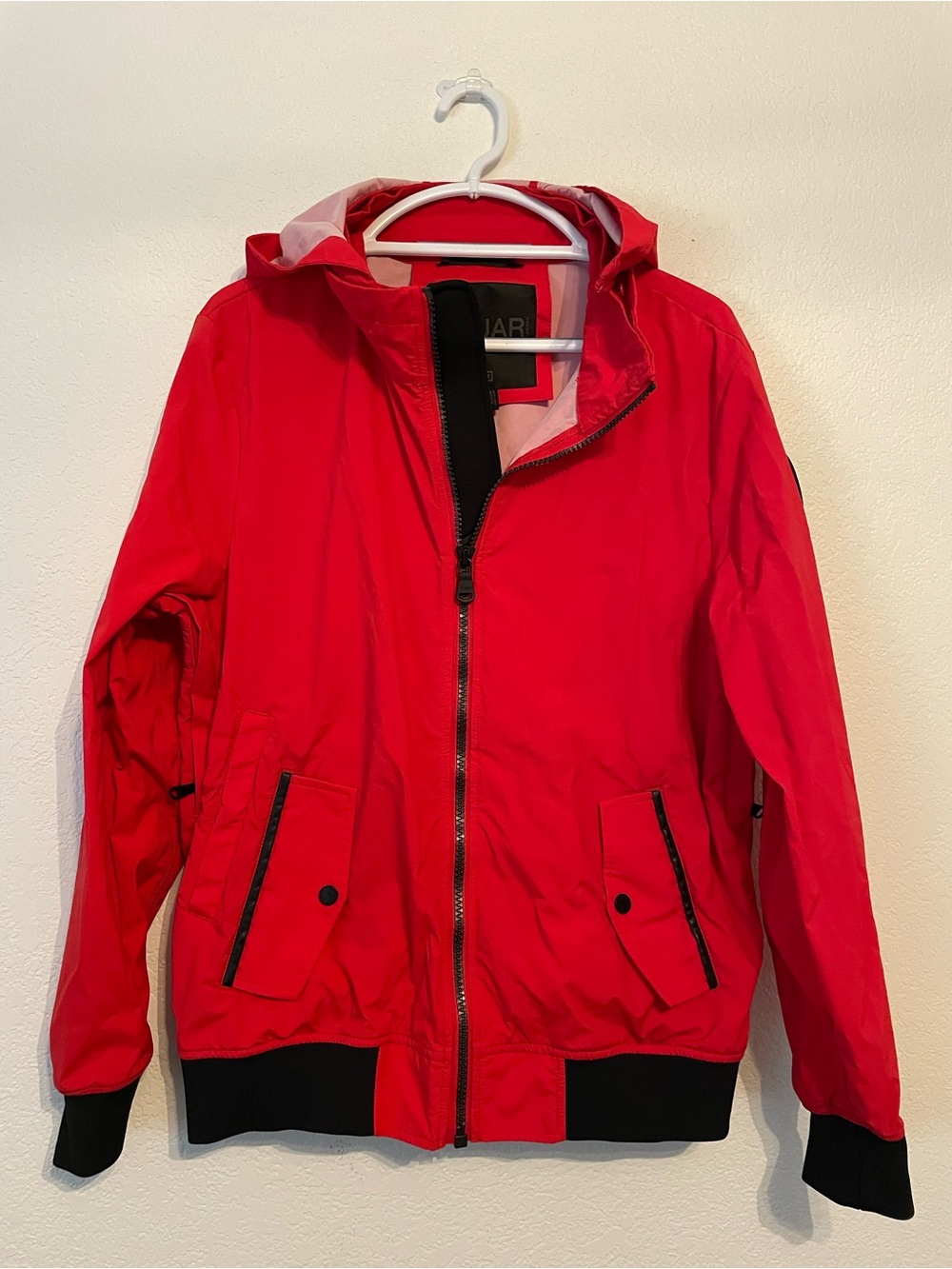 Pajar Red Hooded Zip up waterproof Rain Jacket